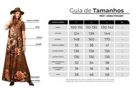 Brown Short-Sleeve Long Dress with Guitar Print Yacamim E11