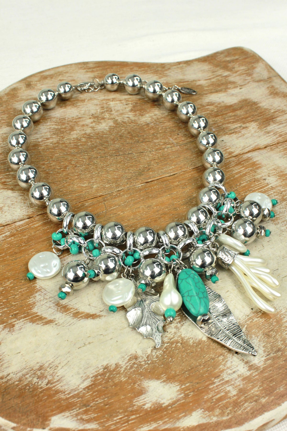 Handmade Necklace with Yacamim Sphere Pendants #363