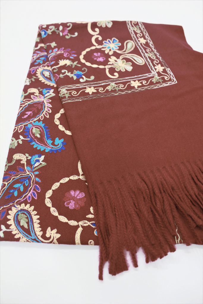 Yacamim Wine Cashmere Scarf #729
