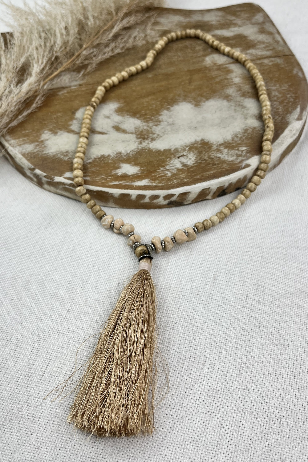 Handmade Light Brown Yacamim Seed Necklace #79