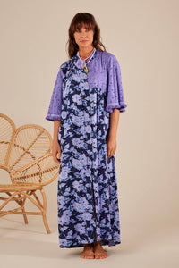 Yacamim Lilac 3/4 Sleeve Button-Down Long Shirt