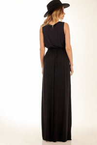 Yacamim Black High-Waisted Wide-Leg Trousers with Pockets