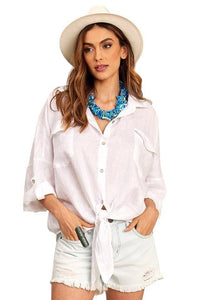 Yacamim White Linen Batiste Shirt