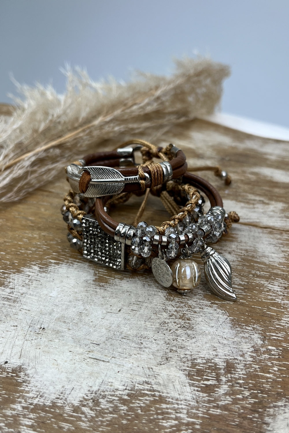 Yacamim Brown Macrame Bracelet Kit with Mixed Charms #58
