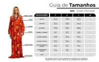 Yacamim D12 Orange Printed Long Dress with Flared Long Sleeves