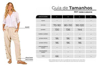 Yacamim Beige Viscose Linen Straight-Leg Trousers with Buttons