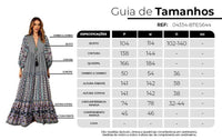 Yacamim Patchwork Blue Long Chemise Dress with Puffed Long Sleeves