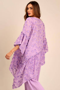 Yacamim Lilac 3/8 Sleeve Crossover Tunic B6