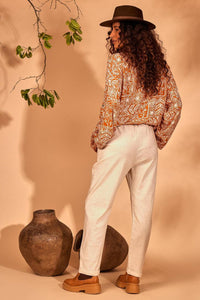 Yacamim Beige Nature Trousers with Belt