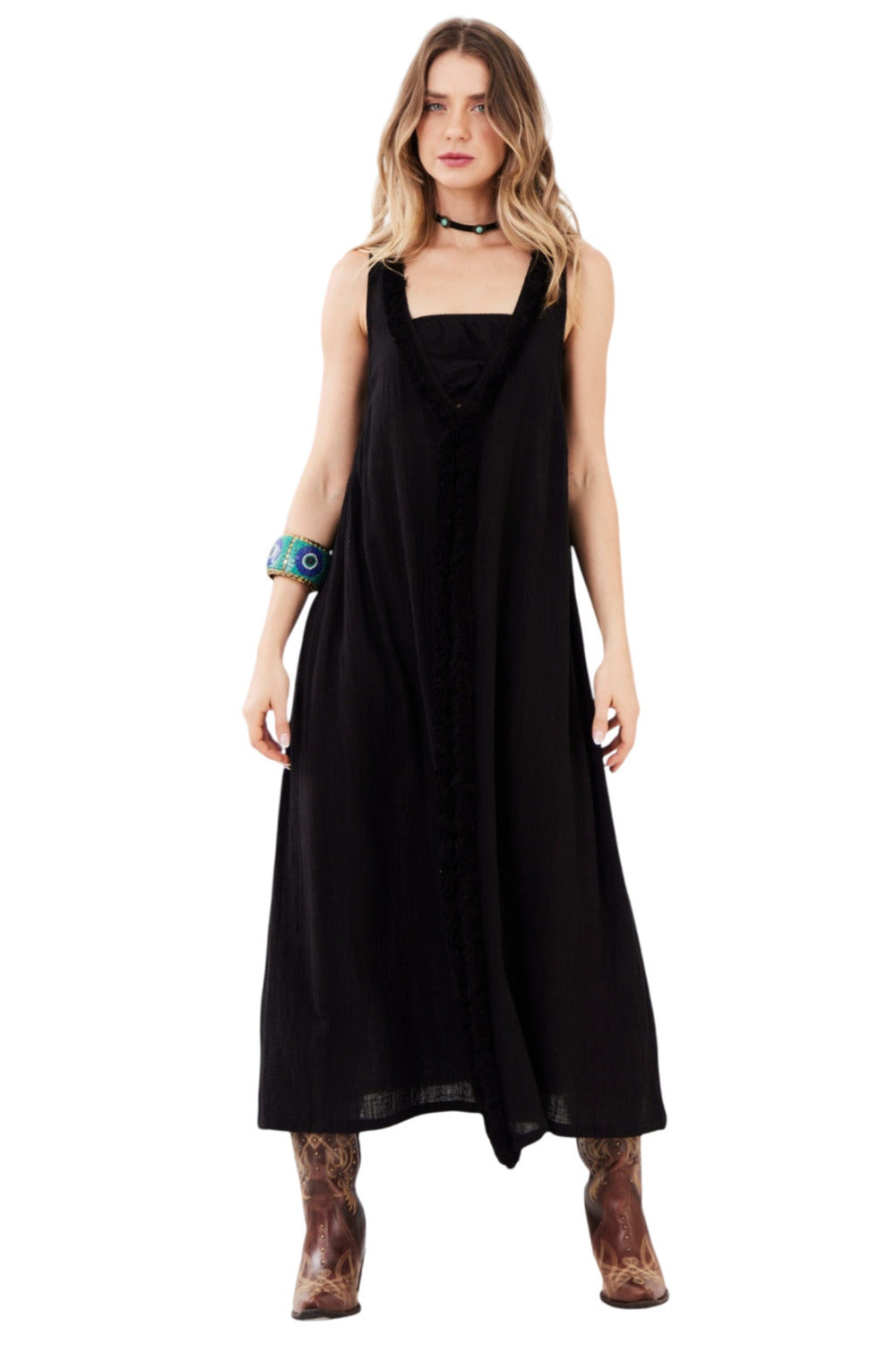 Yacamim C23 Black Midi Dress