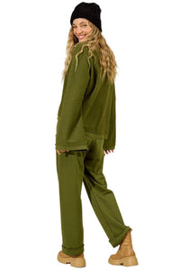 Yacamim Green Sweatpants with Front Pockets A29