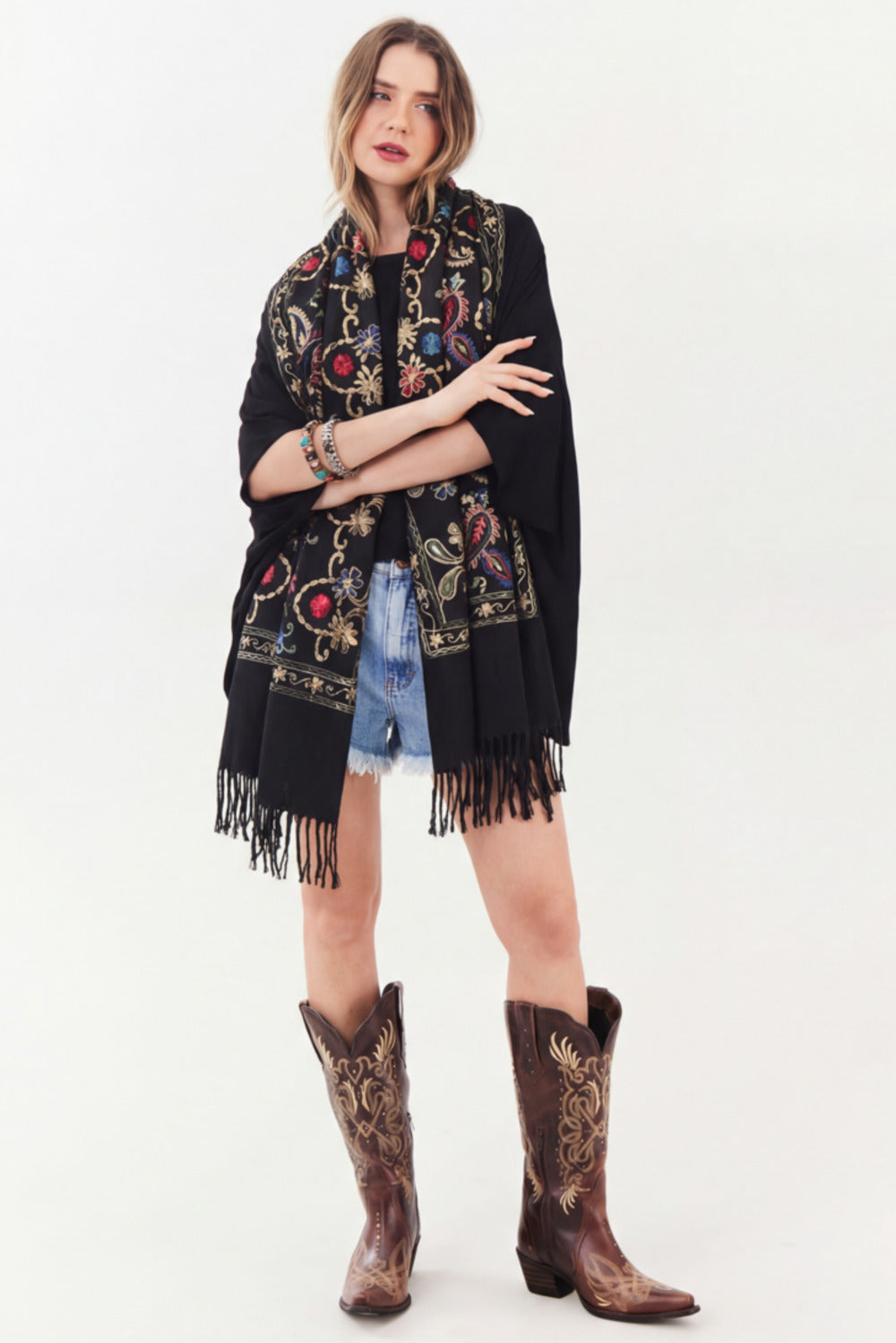Yacamim Black Cashmere Scarf #893