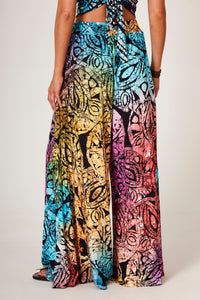 Yacamim G8 Digital Batik Print Knit Palazzo Pants