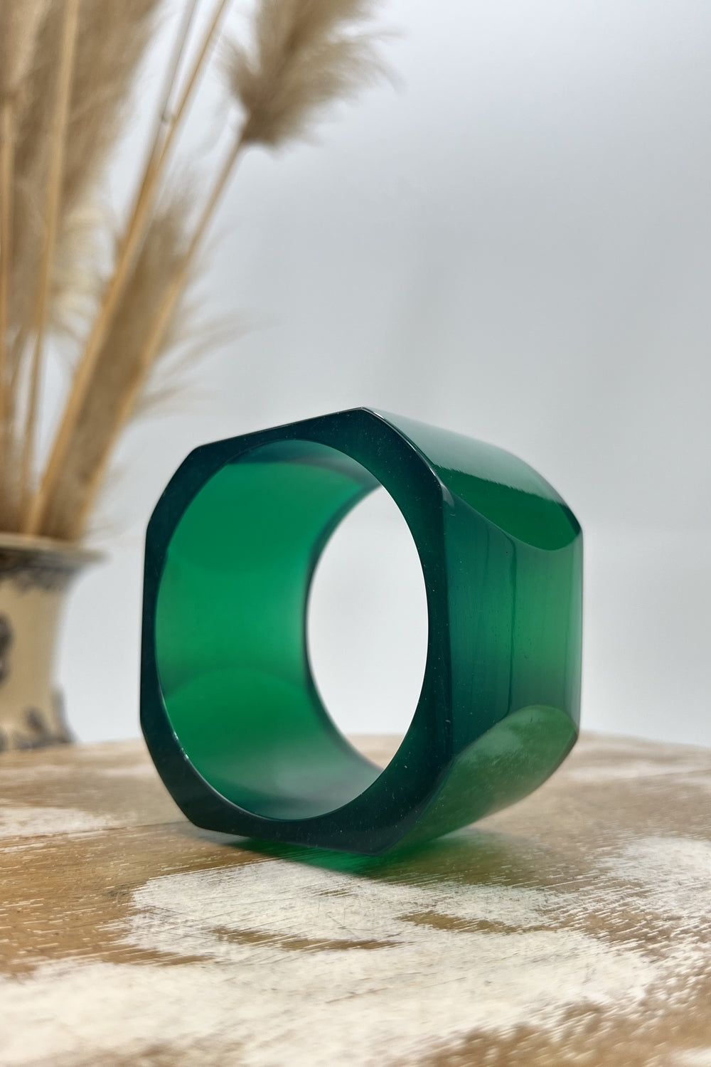 Yacamim Green Cylindrical Acrylic Bracelet #179