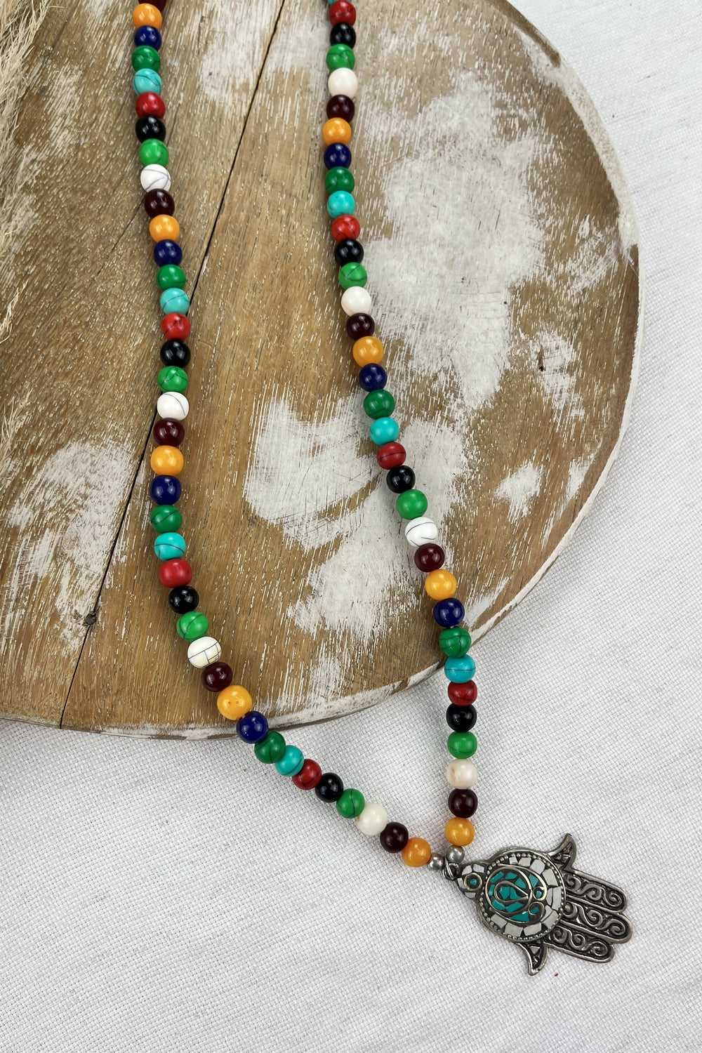 Handmade Necklace with Hamsa Pendant Yacamim #173