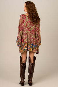 Loose Extended Burgundy Patchwork Yacamim Blouse B5