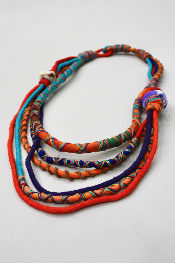 Handmade Colorful Cord Necklace Yacamim #392