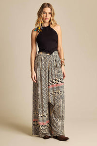 Yacamim G4 Harem Pants with Pockets, Printed Beige