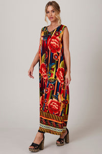 Yacamim Printed Sleeveless Midi Jumpsuit O3