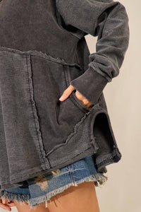 Yacamim A31 Oversized Long Sleeve Graphite Sweatshirt