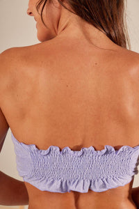 Yacamim Lilac Shirred Back Bandeau Top F6