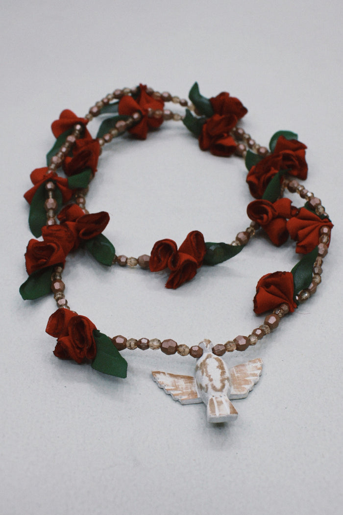 Holy Spirit Necklace Pink Flowers Yacamim #500