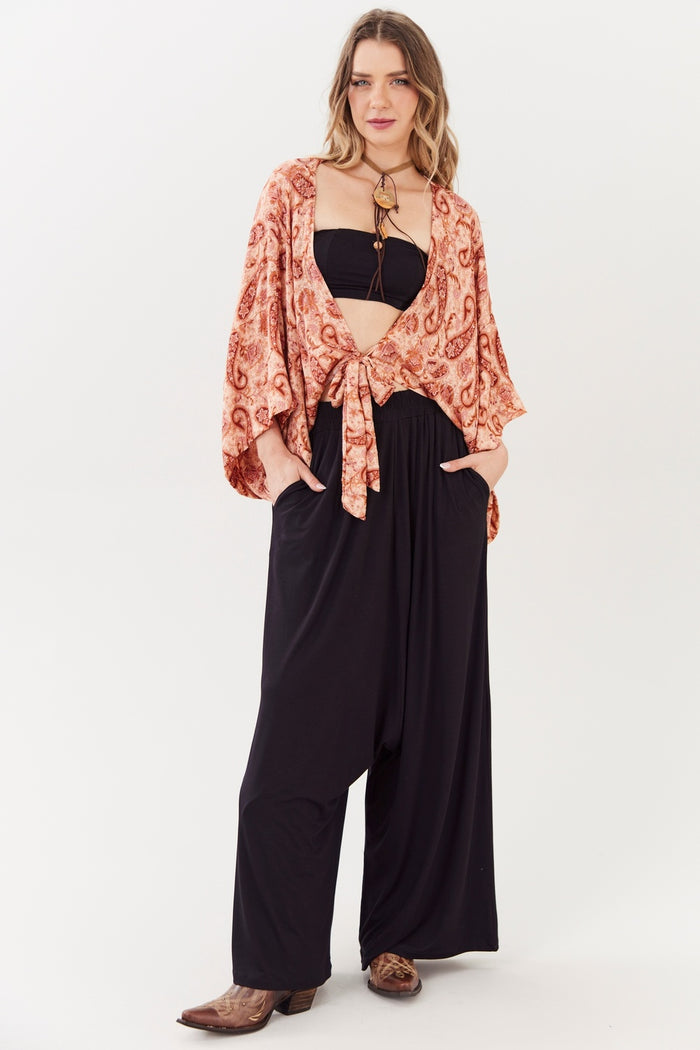 Yacamim I10 Black Harem Pants with Pockets