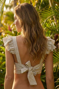 Yacamim F10 Beige Cropped Top with Wide Straps
