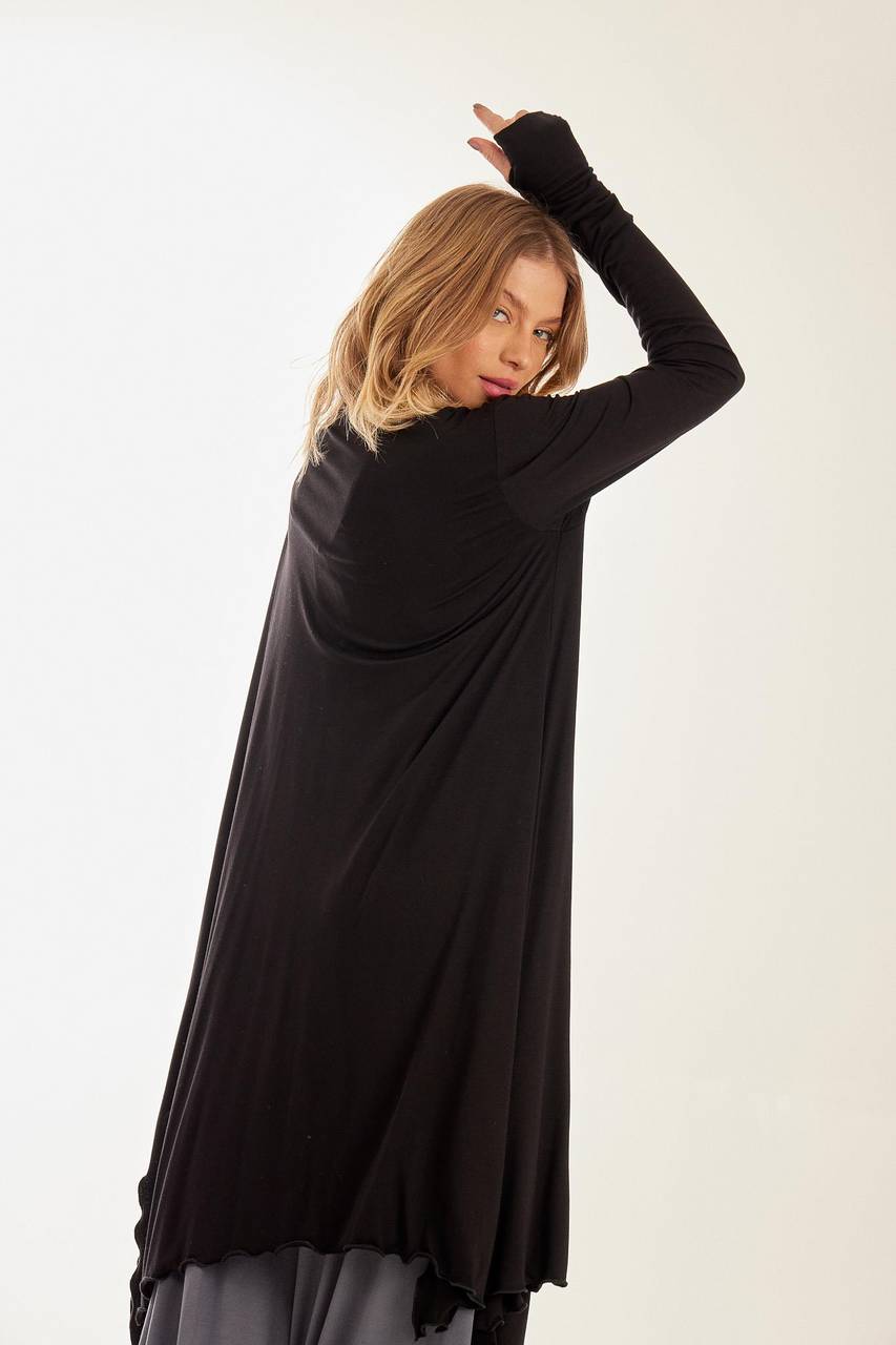 Black Yacamim J8 Asymmetrical Cardigan