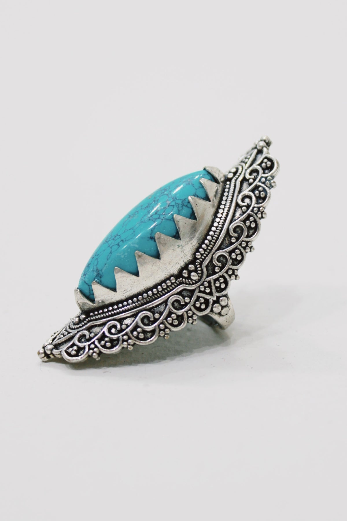 Metal Ring With Green Stone Yacamim #766