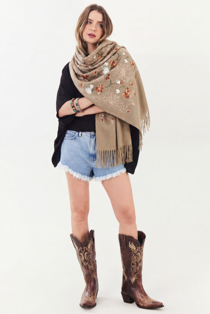 Cashmere Beige Scarf Yacamim #886<br />