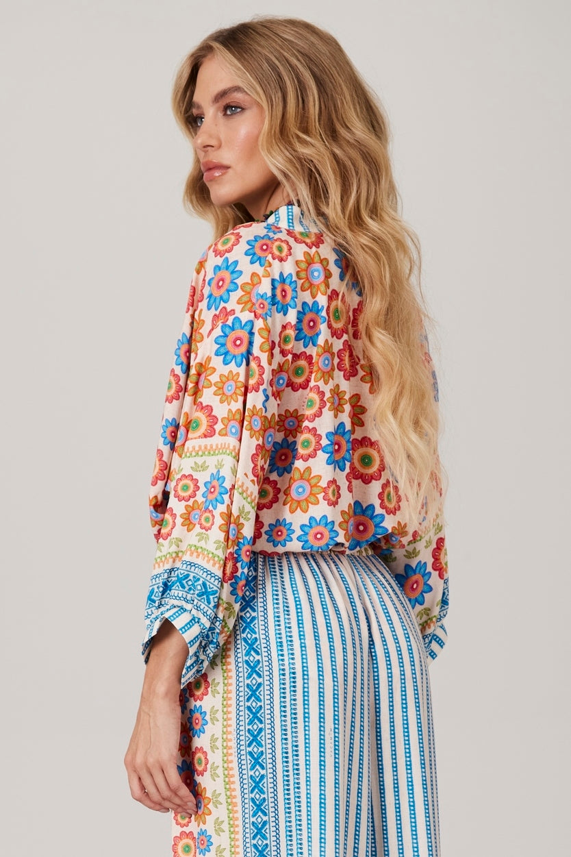 Pira Omomba''e Yacamim K3 Wide Blue Tunic