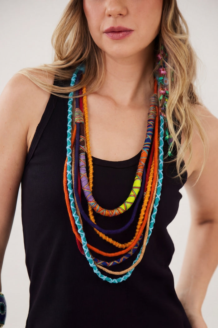 Handmade Yacamim Colorful Rope Necklace #875