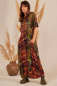 Yacamim Digital Batik Print Harem Jumpsuit