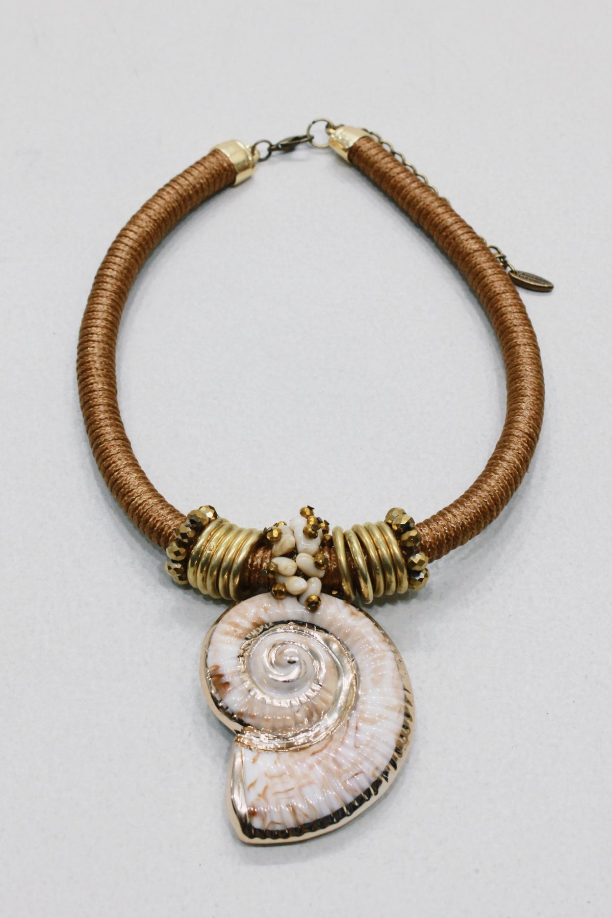 Handmade Necklace with Yacamim Shell Pendant #627