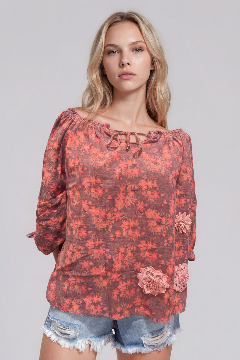 Bata Ciganinha 100% Algodão Paraty Rosa Estampado Yacamim B28