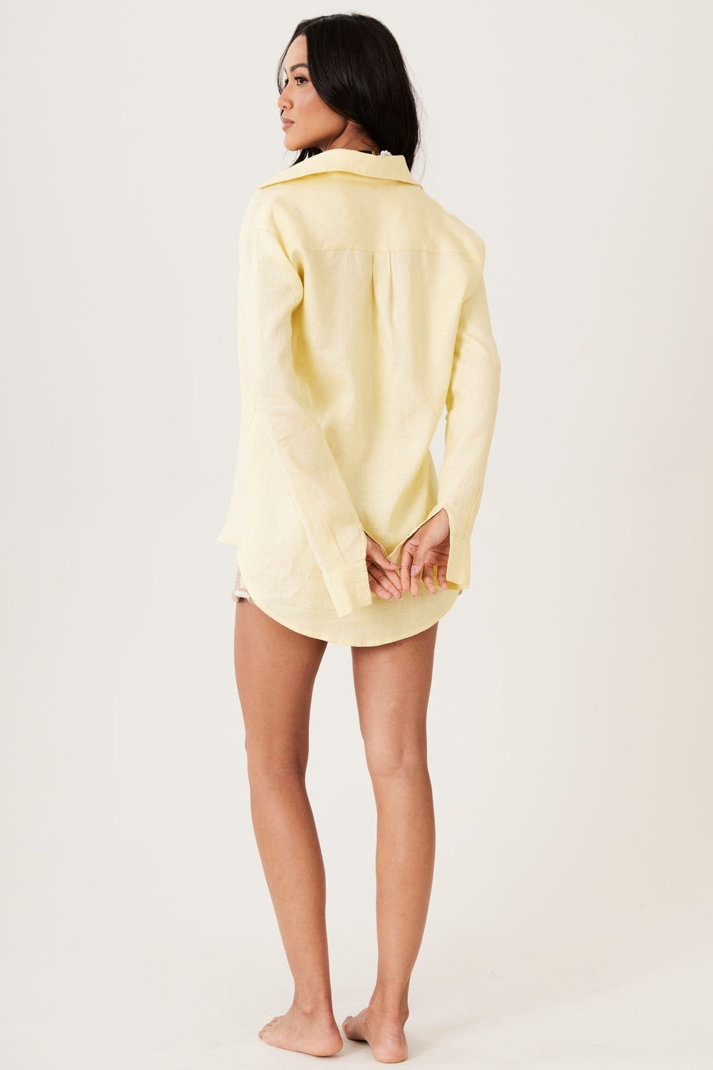 100% Linen Cambric Yellow Yacamim Shirt A1/2