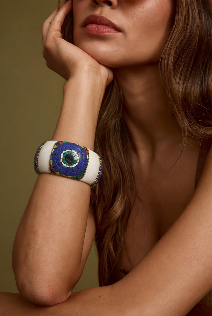 Yacamim Metal Bracelet with Stones #919