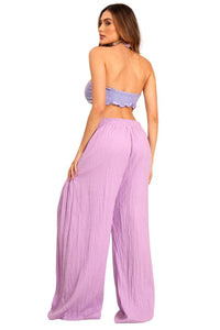 Yacamim Lilac G3 Palazzo Pants with Pleated Details