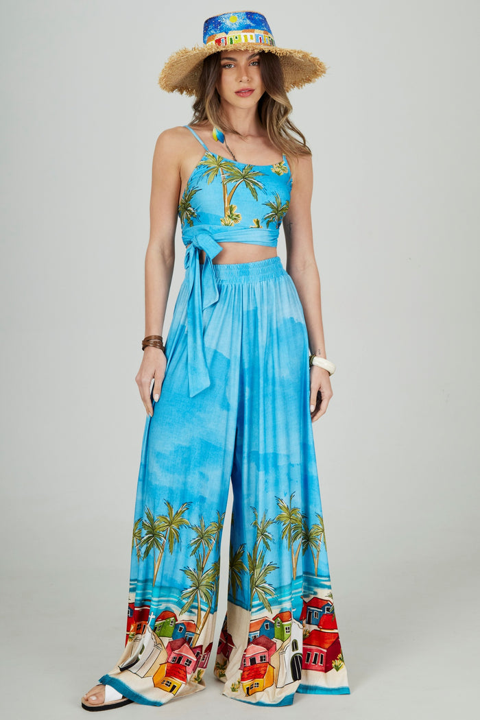 Yacamim Q10 Light Blue Baiana Palazzo Pants
