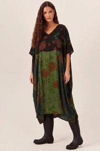 Kaftan Amplo Patchwork V Verde Yacamim J3