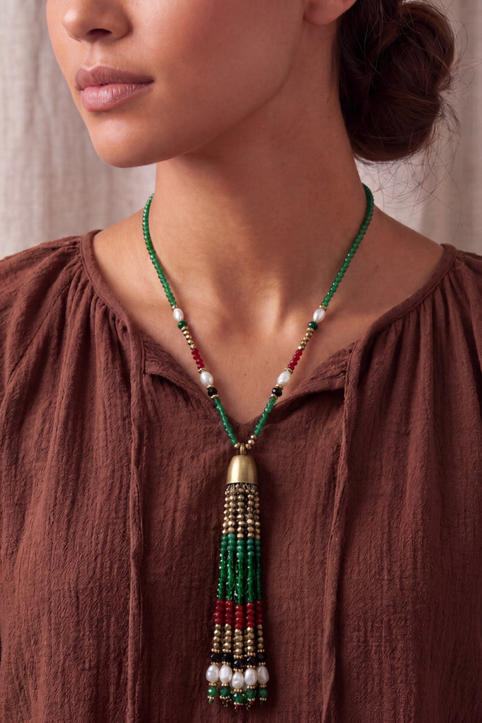 Necklace With Charms And Beads #1024
