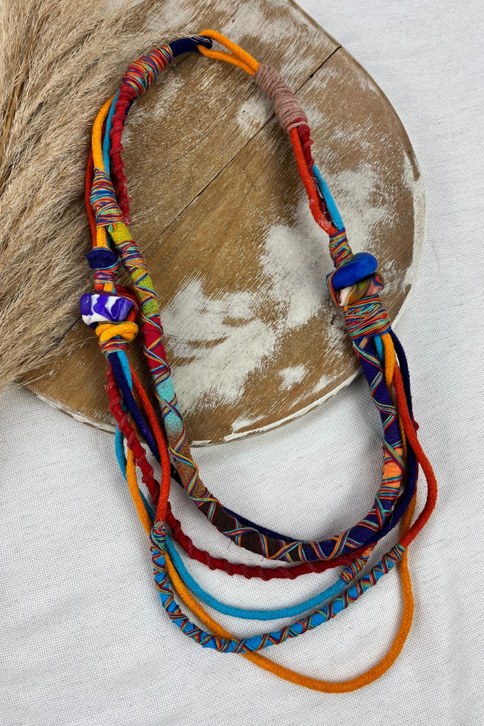 Handmade Necklace with Colorful Cords Yacamim #115