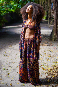 Yacamim Bahêa Collection Animal Print Palazzo Pants Q5