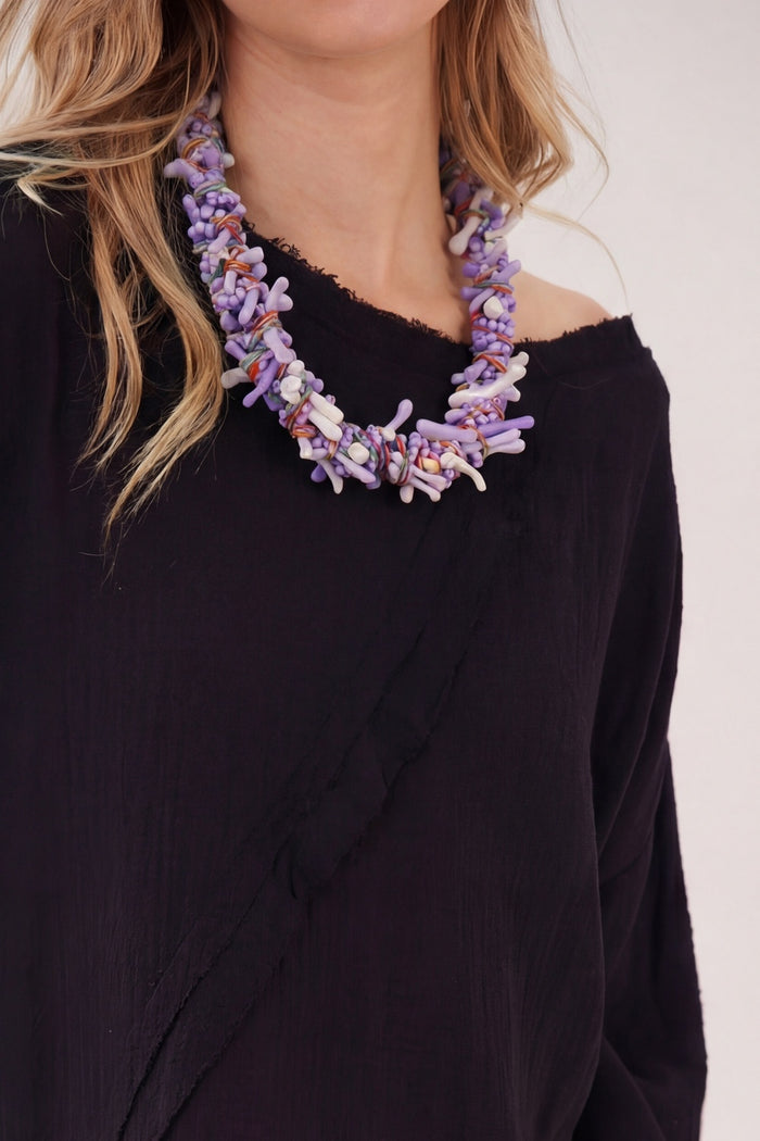 Handmade Necklace with Colorful Cords Yacamim #866