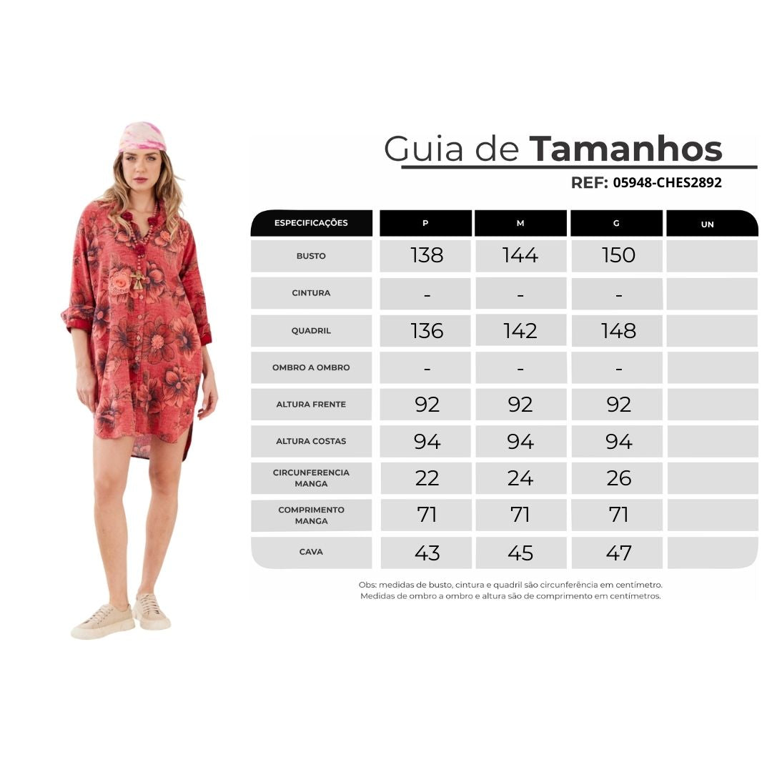 Pink Printed Yacamim Ouro Preto 100% Cotton Chemise R2