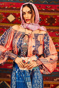 Yacamim Salmon Puff Long Sleeve Gypsy Blouse