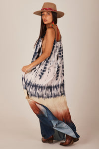 Yacamim D7 Wide Digital Tie Dye Long Dress with Straps