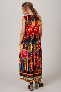 Yacamim Printed Sleeveless Midi Jumpsuit O3
