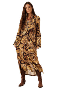 Yacamim P6 Paisley Print Midi Shirtdress